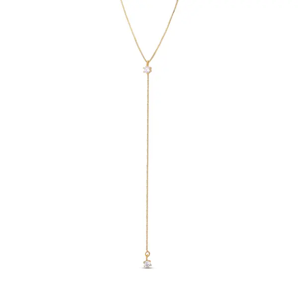Gargantilha Folheado a Ouro 18k Gravatinha Ponto Luz