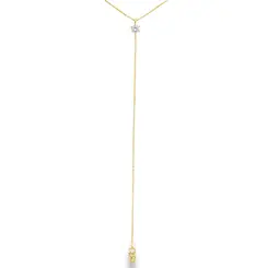 Gargantilha Folheado a Ouro 18k Gravatinha Ponto Luz