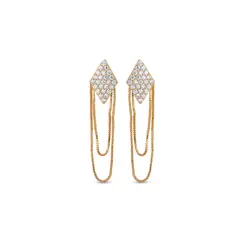 Brinco Folheado a Ouro 18k Cravejado com Veneziana