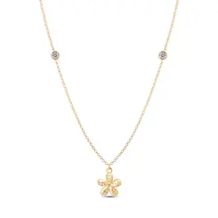 Gargantilha Folheado a Ouro 18k Flor em Zircônia
