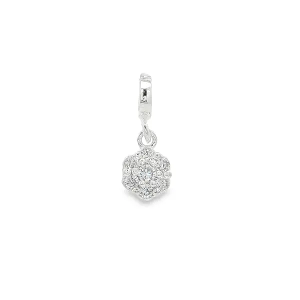 Berloque Prata Art Colection Flor em Zircônias
