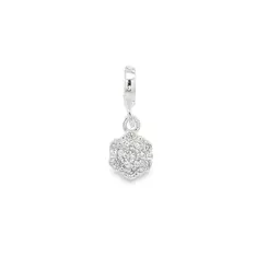 Berloque Prata Art Colection Flor em Zircônias
