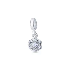 Berloque Prata Art Colection Flor em Zircônias