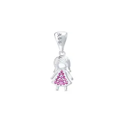Pingente Prata Menina com Zircônias