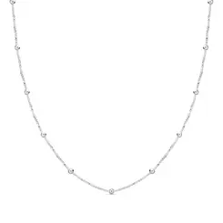 Gargantilha Prata Veneziana com Bolinha 45cm 0,6mm