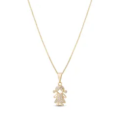 Gargantilha Folheado Ouro 18k Menina com Zircônias