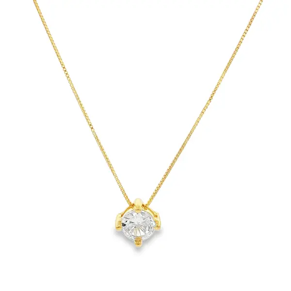 Gargantilha Folheado a Ouro 18k Ponto Luz Caixa Alta