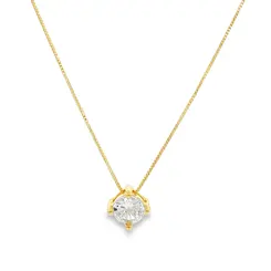 Gargantilha Folheado a Ouro 18k Ponto Luz Caixa Alta
