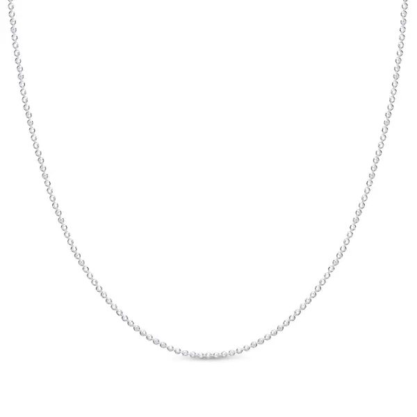 Gargantilha Prata Bolinha Diamantada 45cm 1,1mm