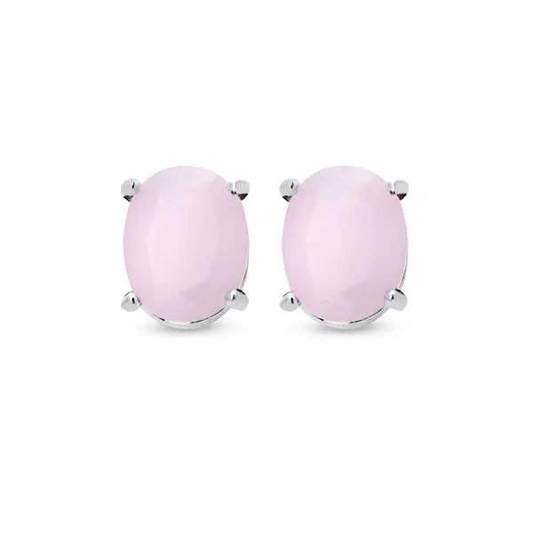 Brinco Prata Leve Oval Caixa Alta Zircônia