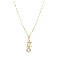 Gargantilha Folheado Ouro 18k Menino com Zircônias
