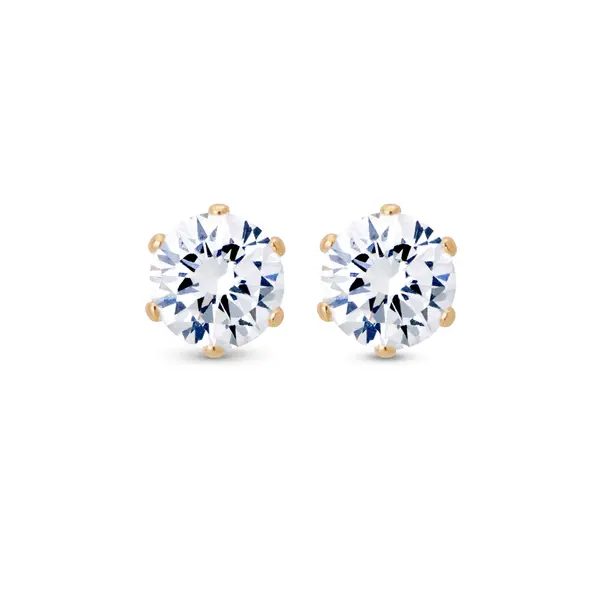 Brinco Folheado a Ouro 18k Ponto Luz Redondo