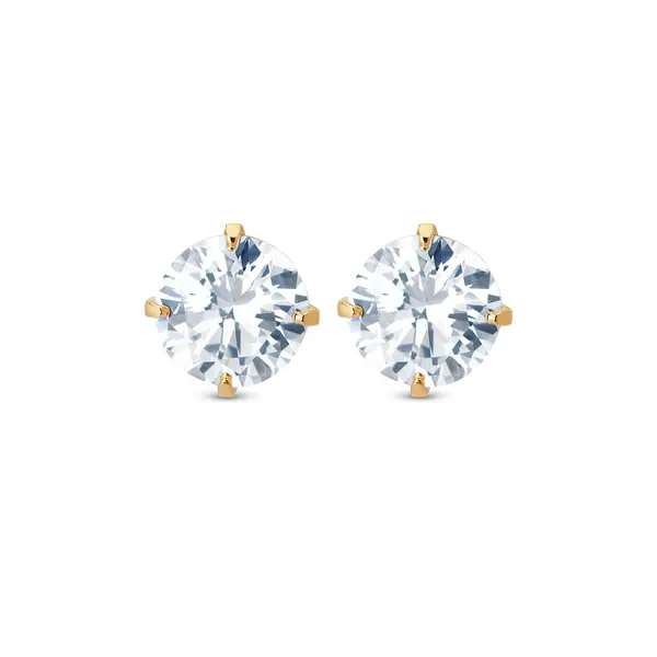Brinco Folheado a Ouro 18k Ponto Luz Redondo Grande