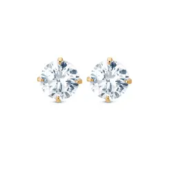 Brinco Folheado a Ouro 18k Ponto Luz Redondo Grande