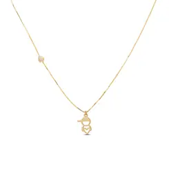 Gargantilha Folheado a Ouro 18k Menino e Coração