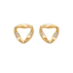 Brinco Folheado a Ouro 18k Triangulo com Zircônias
