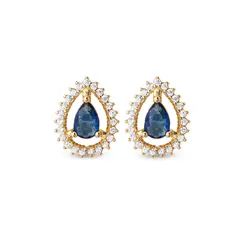 Brinco Folheado a Ouro 18k Clássico Gota Cravejado