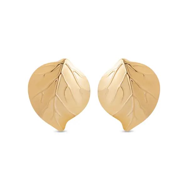 Brinco Folheado a Ouro 18k Folha Lisa
