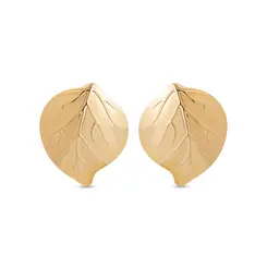 Brinco Folheado a Ouro 18k Folha Lisa