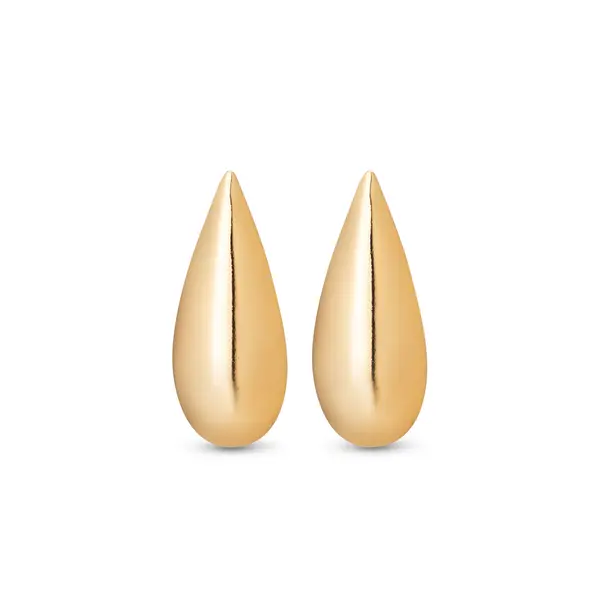 Brinco Folheado a Ouro 18k Gota Liso M