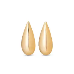 Brinco Folheado a Ouro 18k Gota Liso M