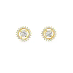Brinco Folheado a Ouro 18k Clássico Redondo Cravejado