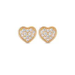 Brinco Folheado a Ouro 18k Coração Cravejado