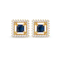 Brinco Folheado a Ouro 18k Clássico Carre Cravejado