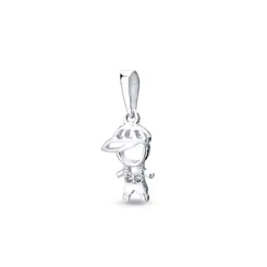 Pingente Prata Menino Com Boné Camiseta Com Zircônia Cravejada
