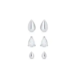 Brinco Prata Leve Trio Gota Liso