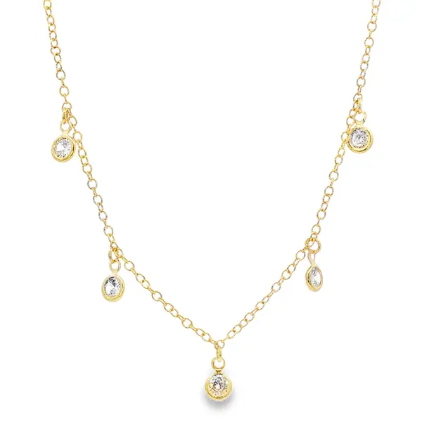 Gargantilha Folheado a Ouro 18k Zircônias Redondas
