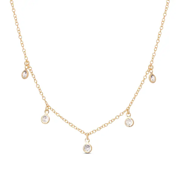 Gargantilha Folheado a Ouro 18k Zircônias Redondas