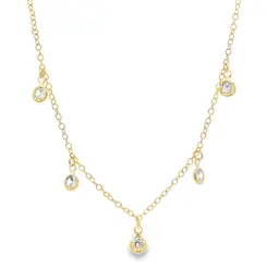 Gargantilha Folheado a Ouro 18k Zircônias Redondas