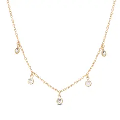 Gargantilha Folheado a Ouro 18k Zircônias Redondas