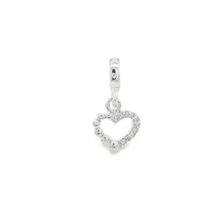 Berloque Prata Art Colection Coração com Zircônias