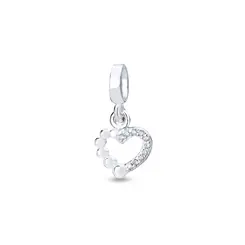 Berloque Prata Art Colection Coração com Zircônias