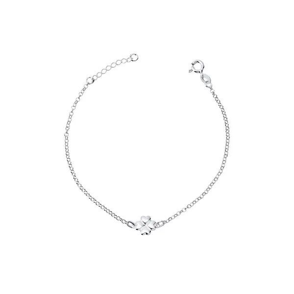 Pulseira Prata Trevo Liso