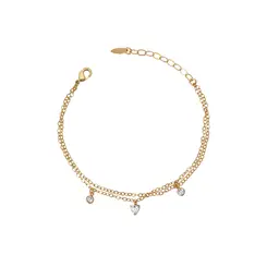 Pulseira Folheado a Ouro 18k Coração e Zircônias