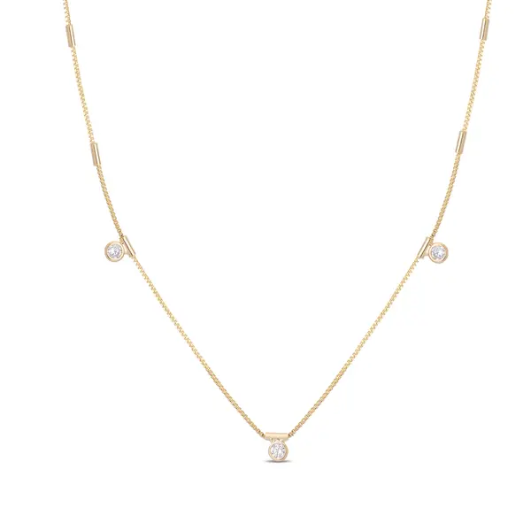 Choker Folheado a Ouro 18k Veneziana e Zircônias Redondas