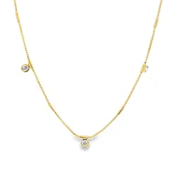 Choker Folheado a Ouro 18k Veneziana e Zircônias Redondas