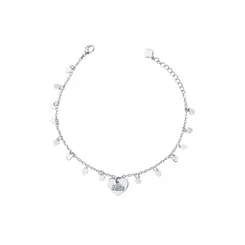 Pulseira Prata Leve Coração Mãe