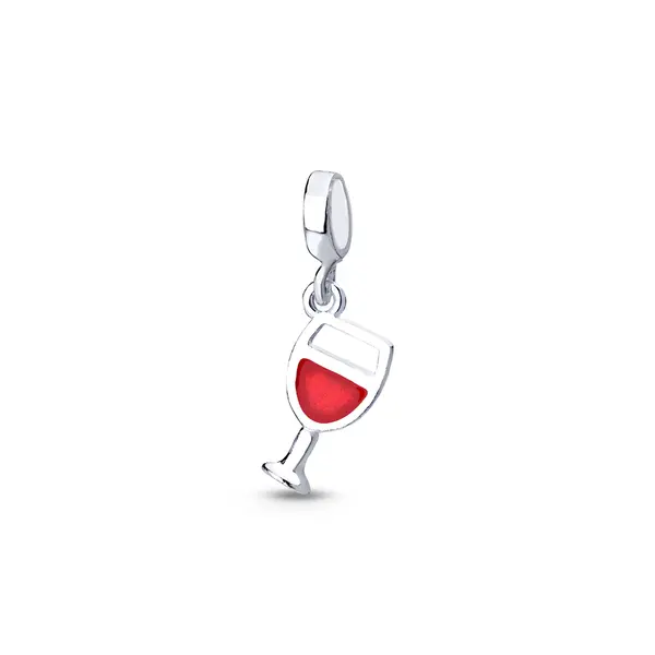 Berloque Prata Art Colection Taça de Vinho Esmaltado