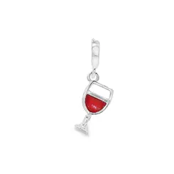 Berloque Prata Art Colection Taça de Vinho Esmaltado