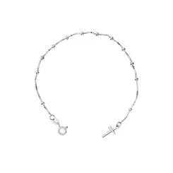 Pulseira Prata Veneziana com Bolinhas 17cm 0,8mm