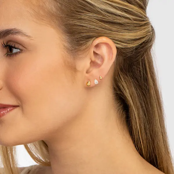 Brinco Folheado a Ouro 18k Trio Gotas