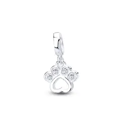 Berloque Prata Art Colection Patinha e Coração com Zircônias