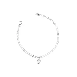 Pulseira Prata Leve Gota em Zircônia