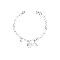 Pulseira Prata Leve Mãe Árvore da Vida e Coração