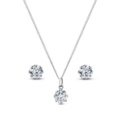Conjunto Prata Envelhecido com Zircônia