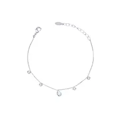 Pulseira Prata Leve Gota e Zircônias
